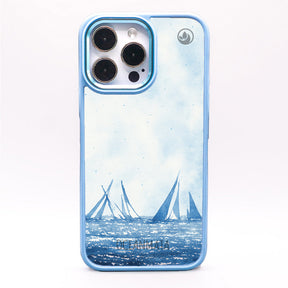 iPhone 13 Hülle - segeln blau - "BlueHorizon" - nachhaltig