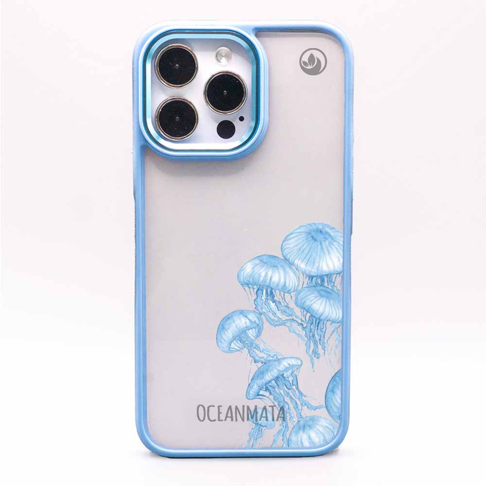 iPhone 15 pro max Hülle -  qualle blau - "Jellies" - nachhaltig