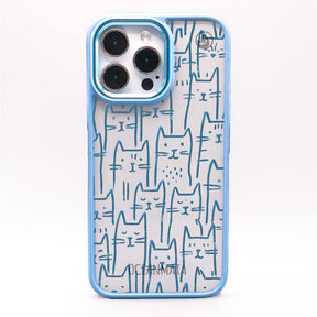 iPhone 16 pro Hülle - Katzen blau - "miau" - nachhaltig