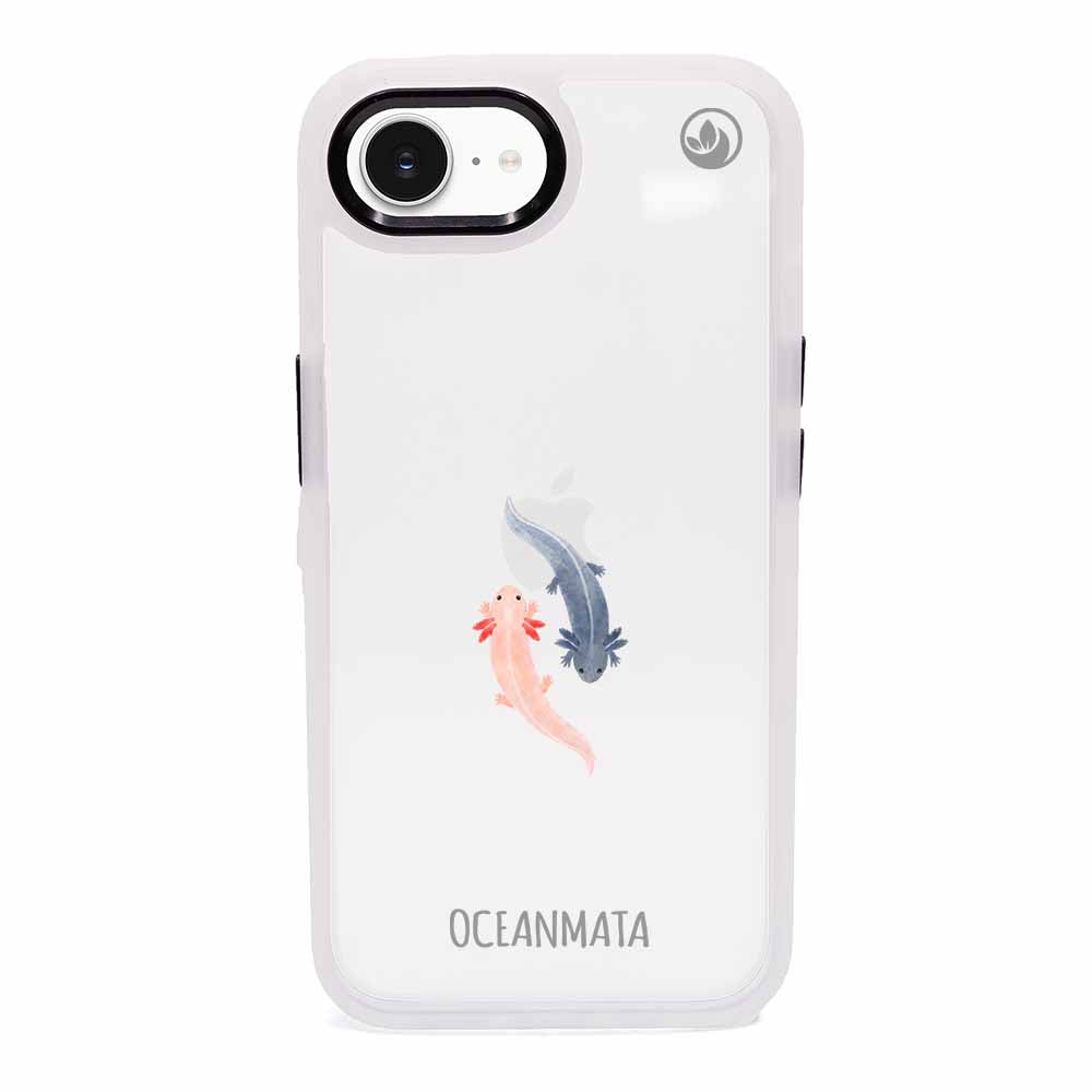 iPhone 16e/17e Hülle - Axlotl blau - "Axl" - nachhaltig