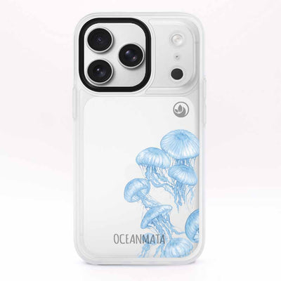 iPhone 18 Pro / 17 Pro Hülle -  qualle blau - "Jellies" - nachhaltig