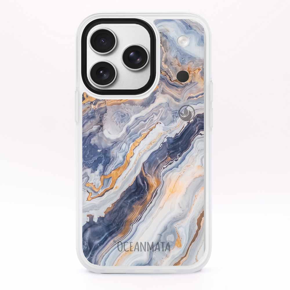 iPhone 18 Pro Max / 17 Pro Max Hülle - marmor blau - "BlueMarble" - nachhaltig
