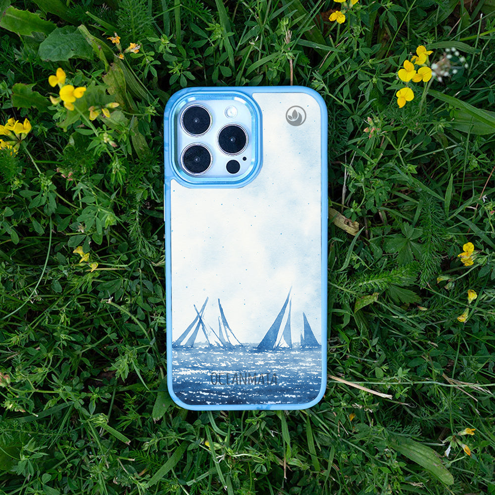 iPhone 14 pro max Hülle - segeln blau - "BlueHorizon" - nachhaltig