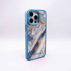 iPhone 18 Pro Max / 17 Pro Max Hülle - marmor blau - "BlueMarble" - nachhaltig