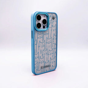 iPhone 16 pro Hülle - Katzen blau - "miau" - nachhaltig