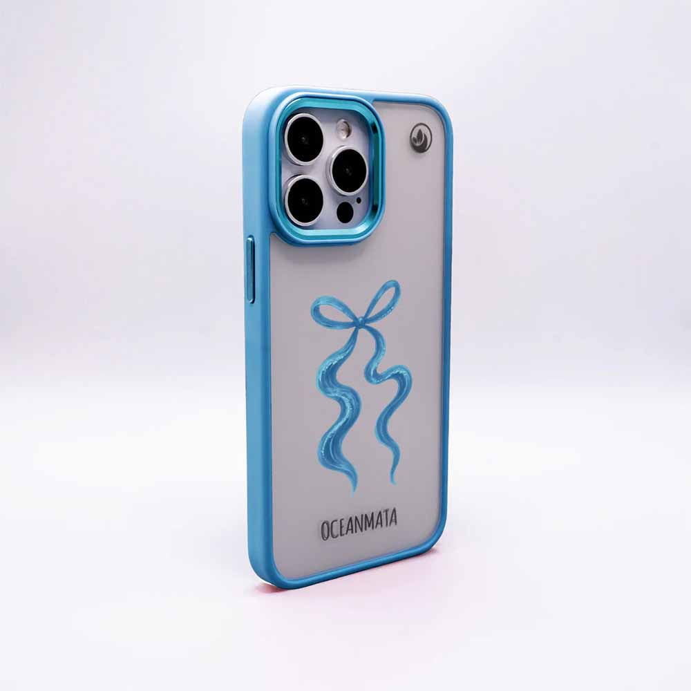 iPhone 14 Hülle - Schleife blau - "tideknot" - nachhaltig
