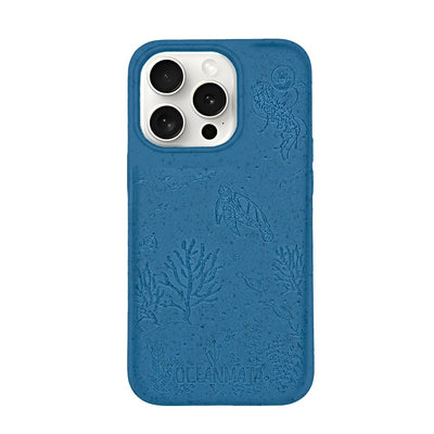 iPhone 15 pro max Hülle "TURTLE Family" - blau - nachhaltig