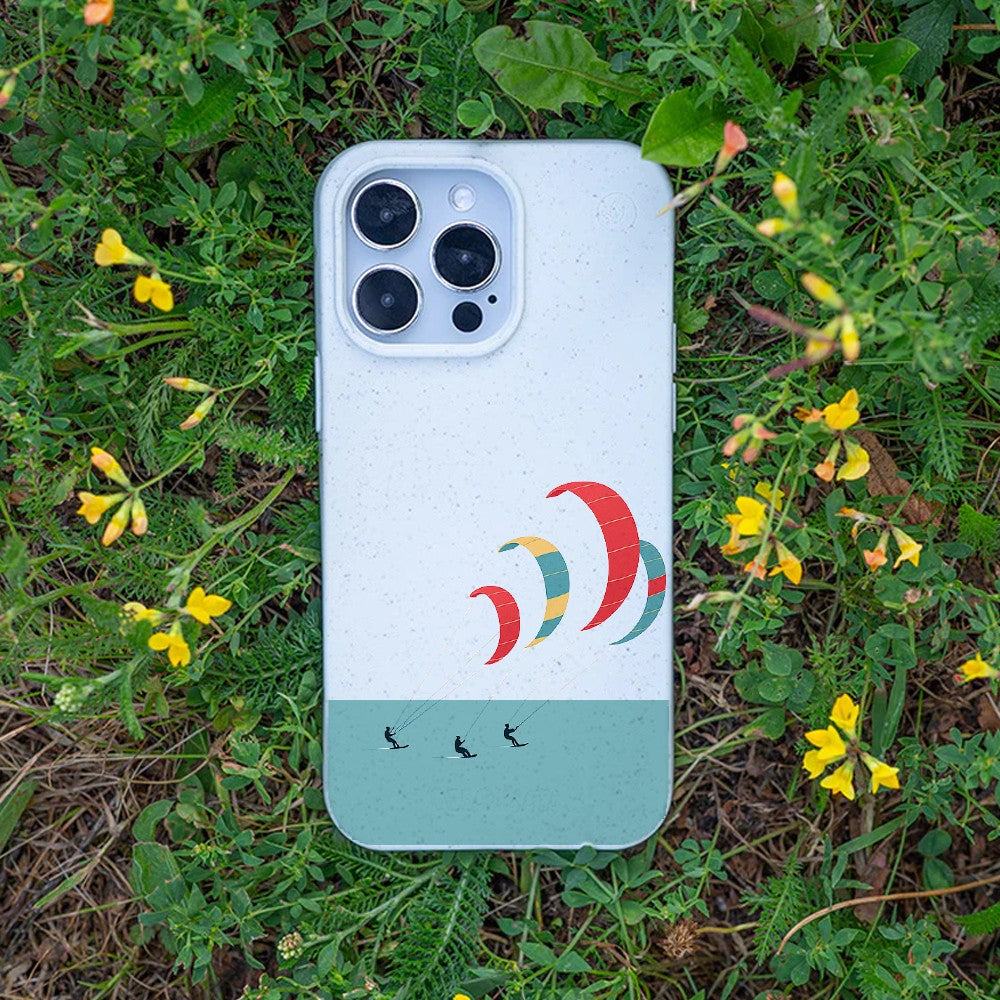 Biologisch abbaubare Handyhülle iPhone 14 pro max Kitesurf — kompostierbar — Bonus