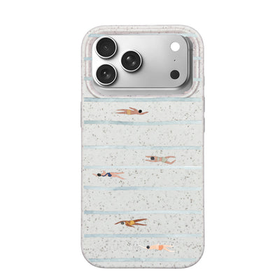 iPhone 18 Pro / 17 Pro Hülle - Schwimmen weiß - "lapflow" - nachhaltig