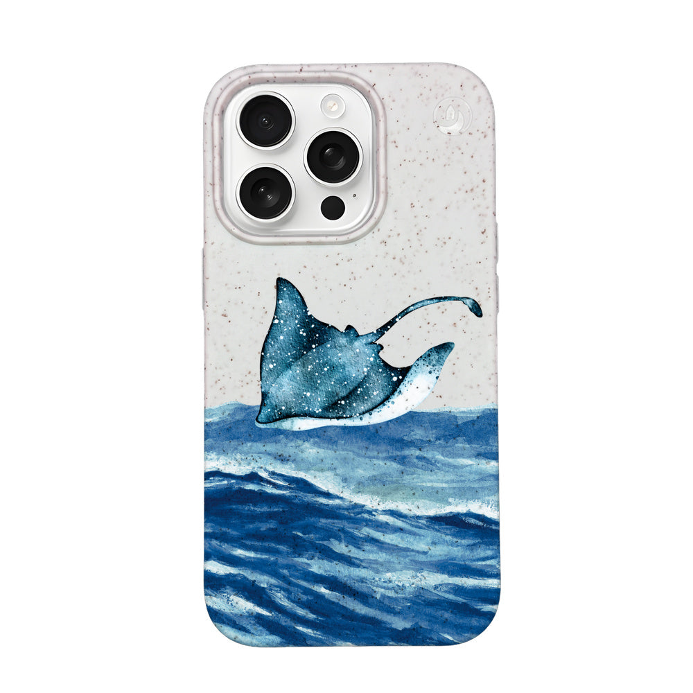 iPhone 16 pro Hülle - weiß Manta - "Manta Wave" - nachhaltig