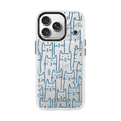 iPhone 18 Pro / 17 Pro Hülle - Katzen blau - "miau" - nachhaltig