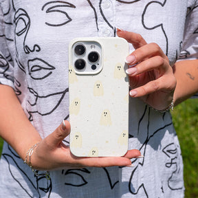 iPhone 16 pro Hülle - Geist weiß - "LittleGhost" - nachhaltig