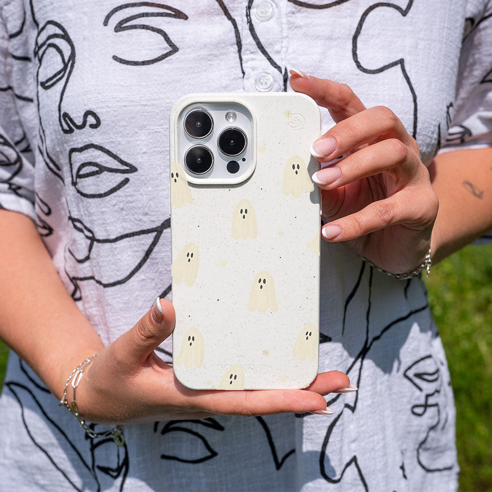 iPhone 13 mini Hülle - Geist weiß - "LittleGhost" - nachhaltig