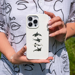 iPhone 14 pro max Hülle - Orca weiß - "OrcaFamily" - nachhaltig