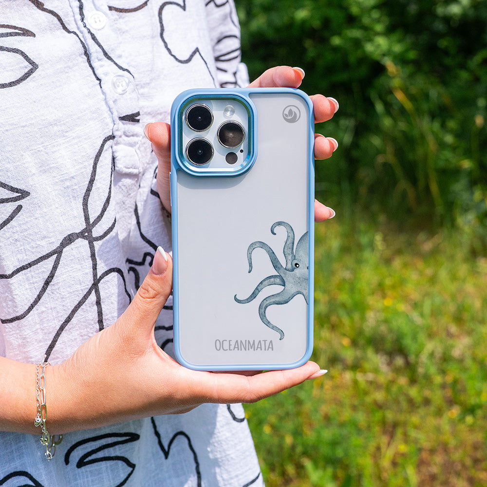 iPhone 17 pro Hülle - Oktopus blau - "TentacleTheory" - nachhaltig