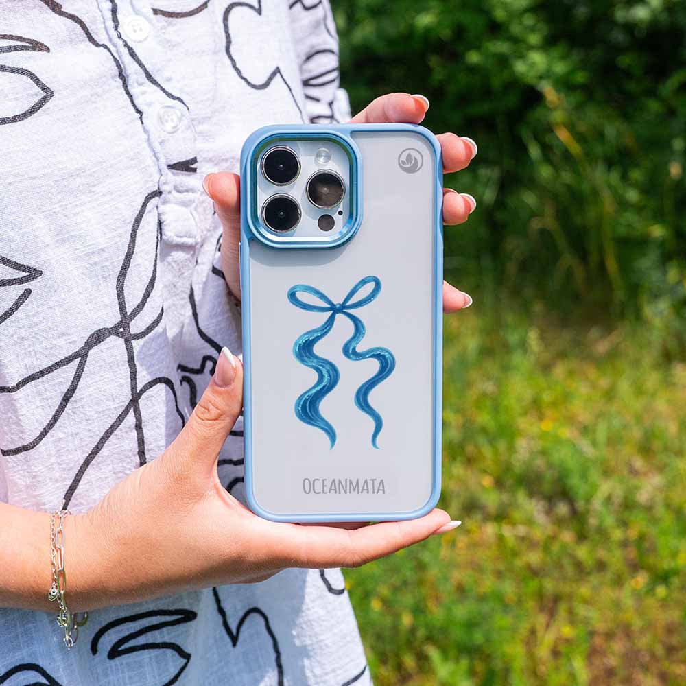 iPhone 13 pro max Hülle - Schleife blau - "tideknot" - nachhaltig