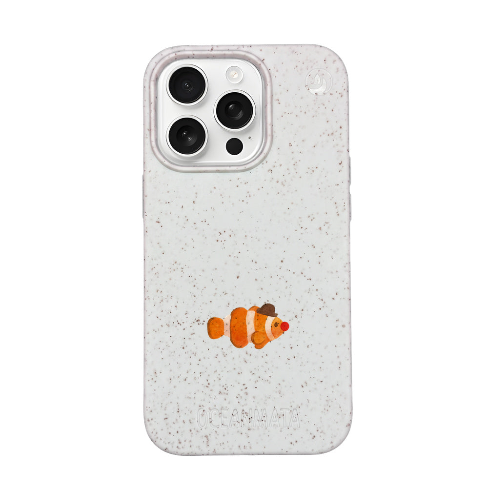 iPhone 16 pro max Hülle - Clownfisch weiß - "Mr.Clown-Fish" - nachhaltig
