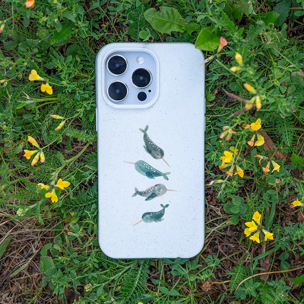 Biologisch abbaubare Handyhülle iPhone 16 pro Narwhal — kompostierbar — Bonus
