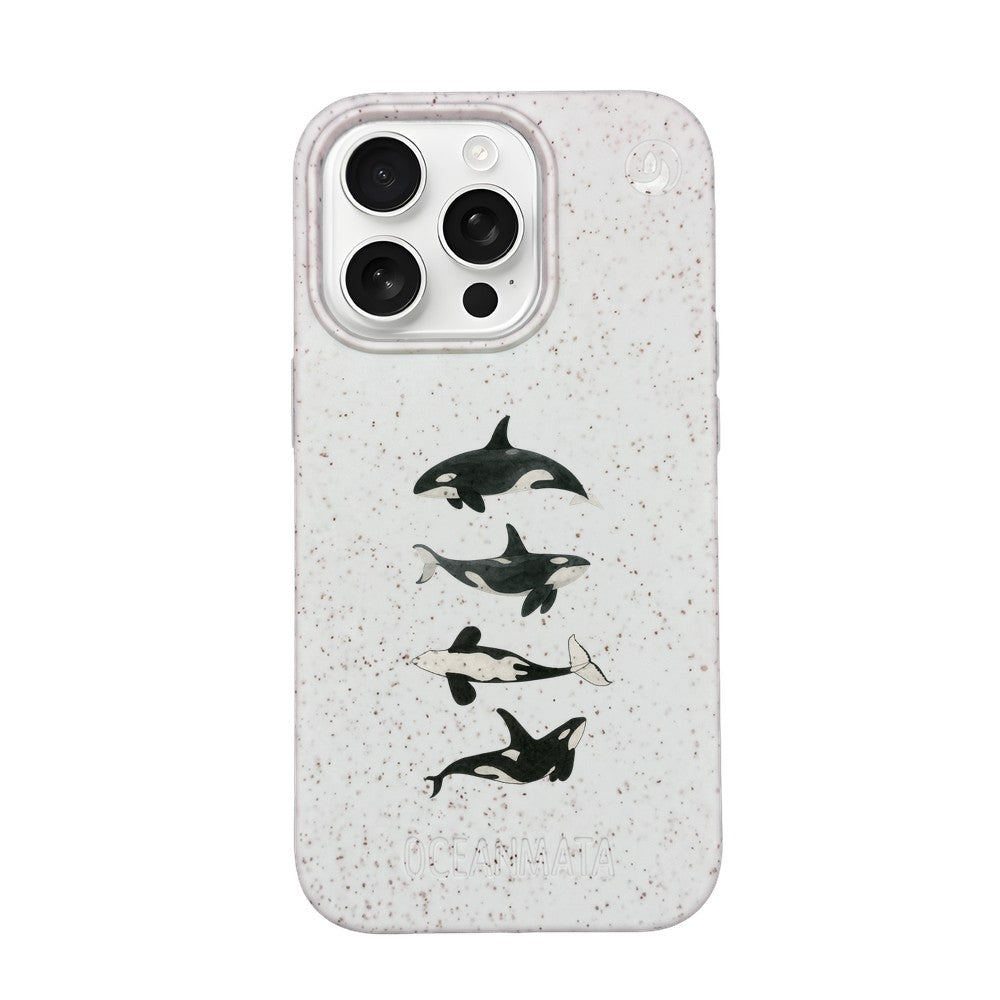 iPhone 16 pro Hülle - Orca weiß - "OrcaFamily" - nachhaltig