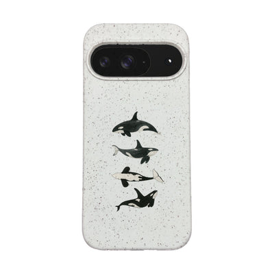 Google Pixel 9 / 9 Pro Hülle - Orca weiß - "OrcaFamily" - nachhaltig