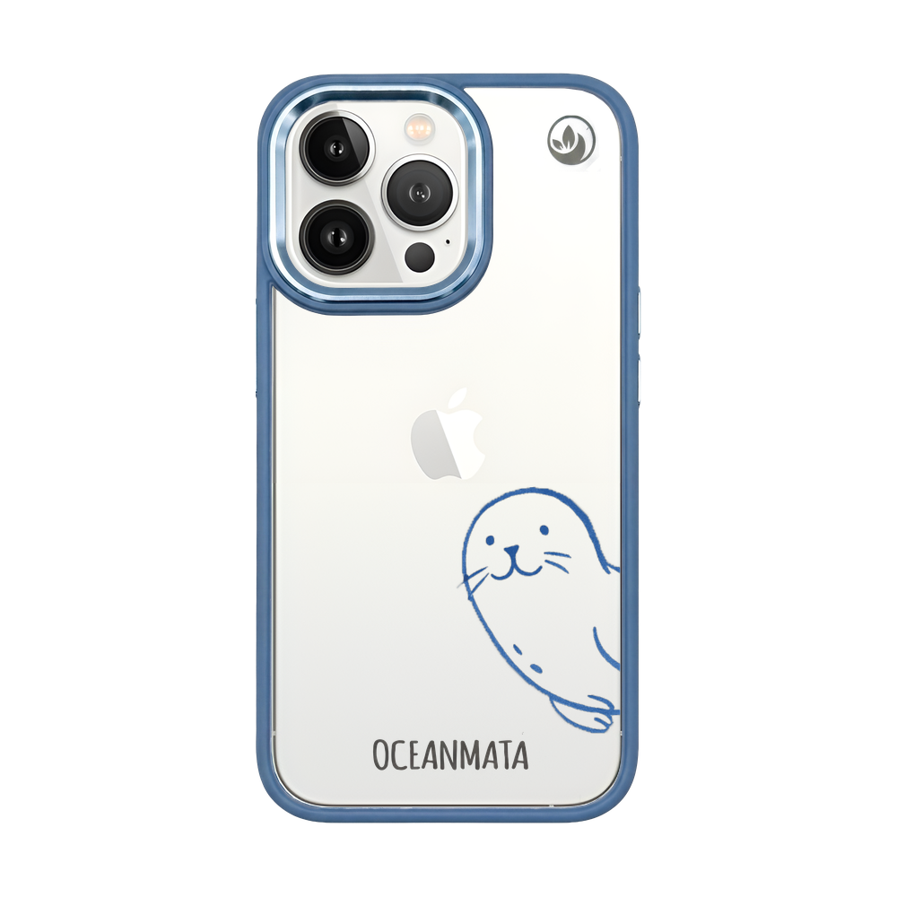 iPhone 13 pro max Hülle - Robbe blau - "Robby" - nachhaltig
