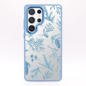 Samsung S25 Hülle - Winterwald blau - "BluePine" - nachhaltig
