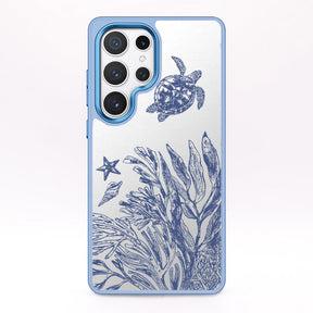 Samsung S24+ Hülle - Schildkröten blau - "Silent Wave" - nachhaltig