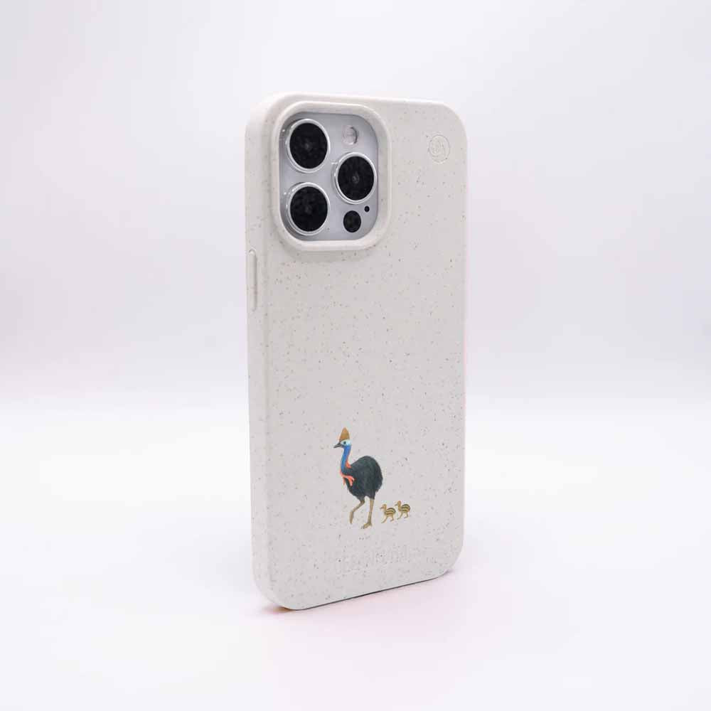 iPhone 11 pro Hülle - Cassowary weiß - "CassowaryStroll" - nachhaltig