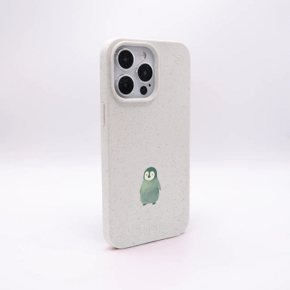 iPhone 14 Hülle - Pinguin weiß - "HappyPinguin" - nachhaltig