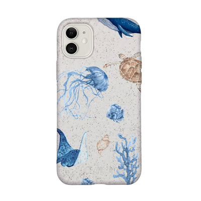 iPhone 11 Hülle - weiß Schildkröte - "Sea Turtle & Friends" - nachhaltig