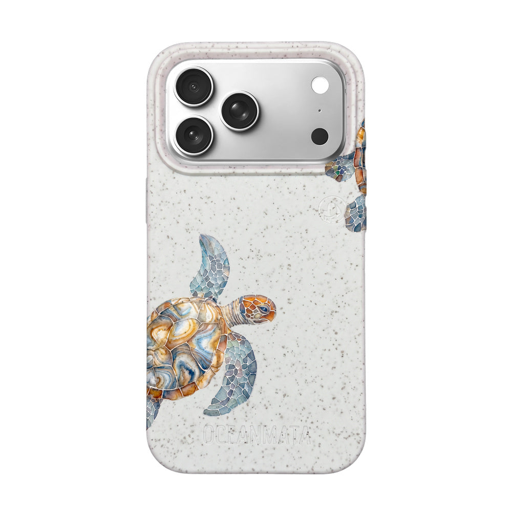 iPhone 18 Pro Max / 17 Pro Max Hülle - Schildkröte weiß - "TurtleGaze" - nachhaltig