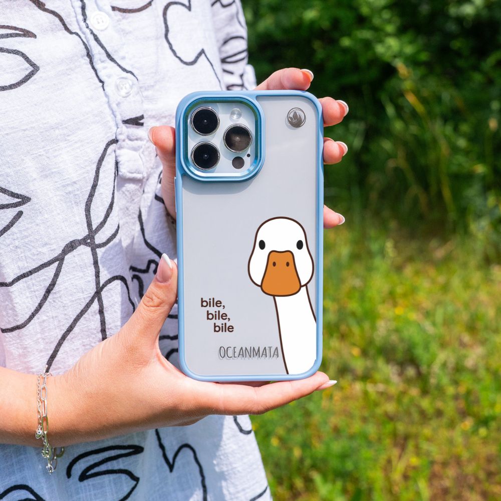 iPhone 13 pro max Hülle - Ente weiß - "Bile Bile Bile" - nachhaltig