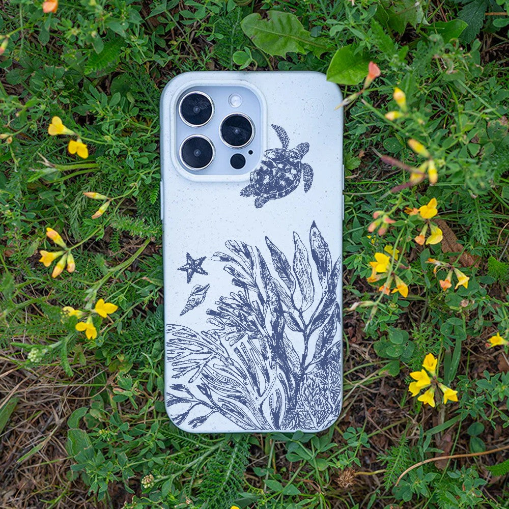 Biologisch abbaubare Handyhülle iPhone 13 pro max Whitesilentwaves — kompostierbar — Bonus