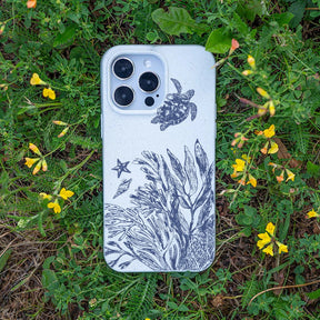 Biologisch abbaubare Handyhülle iPhone 11 pro Whitesilentwaves — kompostierbar — Bonus