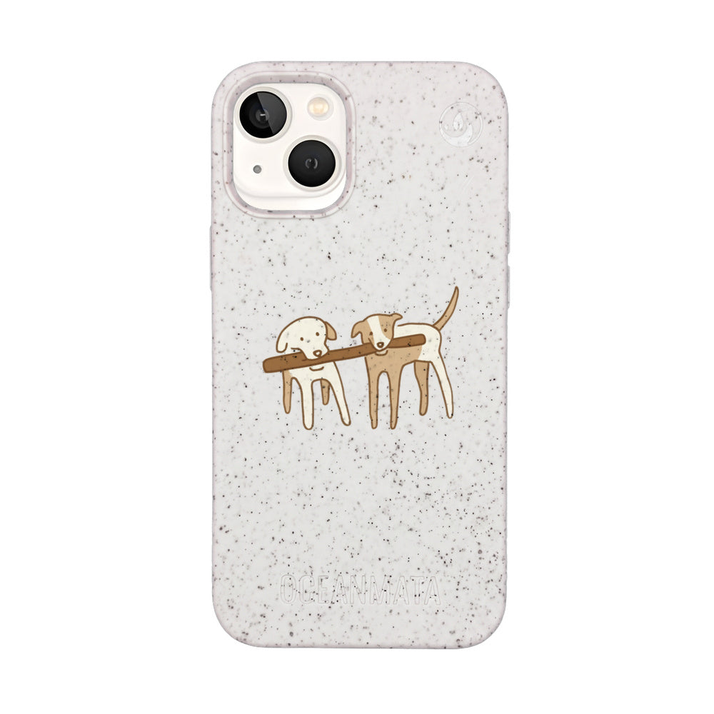 iPhone 13 mini Hülle - Hunde weiß - "Wuff" - nachhaltig
