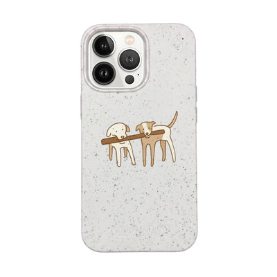 iPhone 13 pro max Hülle - Hunde weiß - "Wuff" - nachhaltig