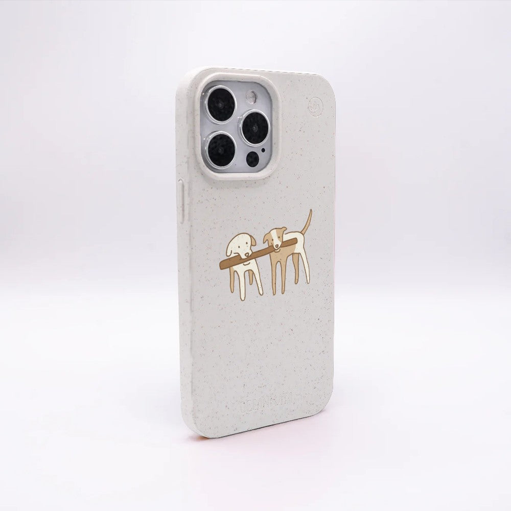 iPhone 14 Hülle - Hunde weiß - "Wuff" - nachhaltig